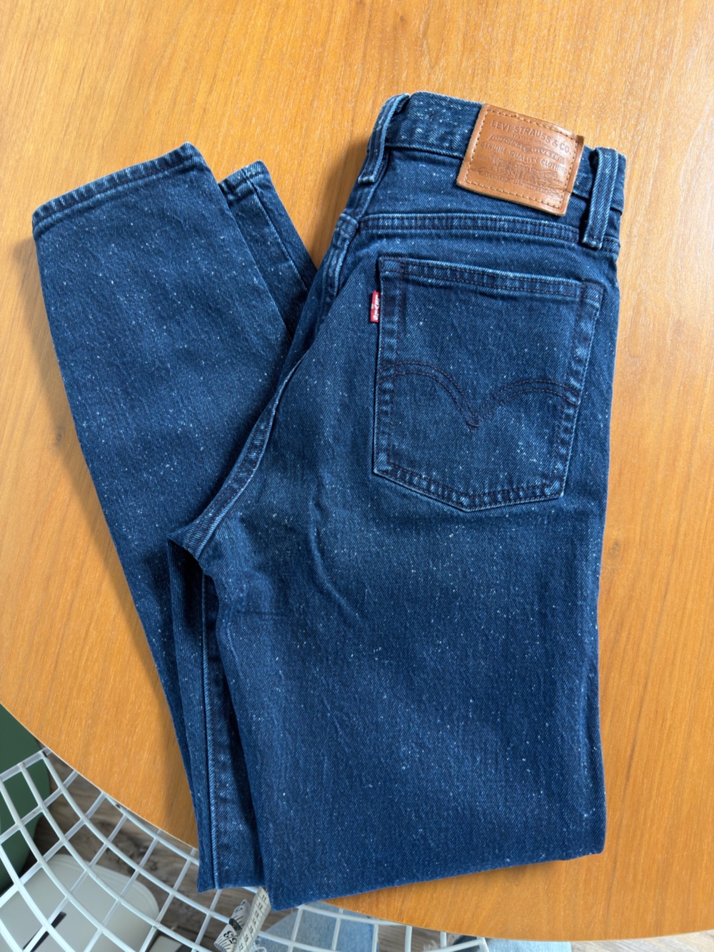 Levi's Women's Navy Speckled Slim Straight Jeans